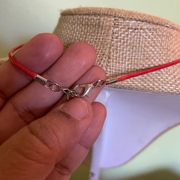 Elegant Red Cord Pink Crystal Heart Pendant Necklace - Picture 4 of 4